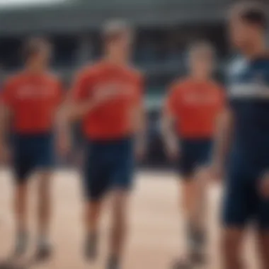 Group of runners in Tracksmith jerseys at a competitive event, showcasing community and spirit