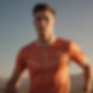 Athlete wearing a Tracksmith jersey during a sunset run, highlighting aesthetics and function