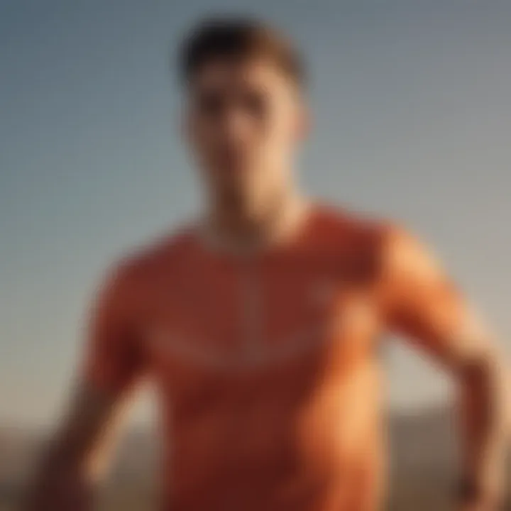 Athlete wearing a Tracksmith jersey during a sunset run, highlighting aesthetics and function