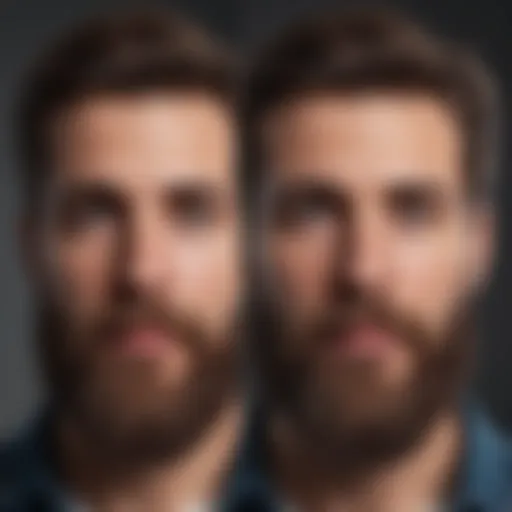 Illustration of beard growth stages