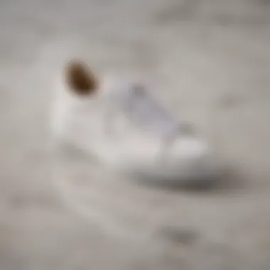 Elegant white sneaker on marble floor