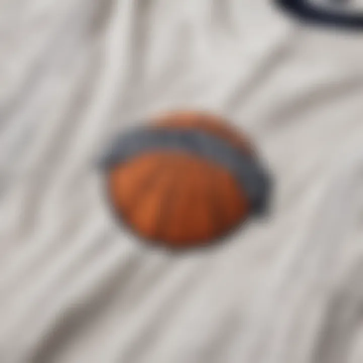 Close-up of intricate stitching details on an Old Navy basketball shirt