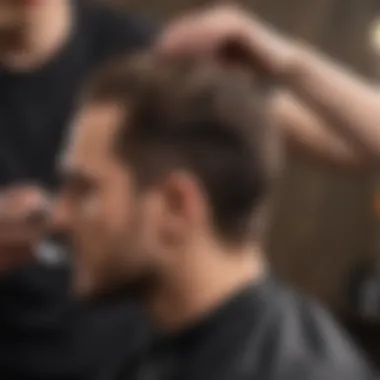 Hair stylist applying hair dye with precision
