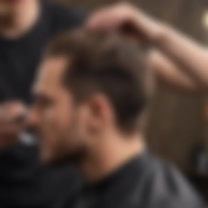 Hair stylist applying hair dye with precision