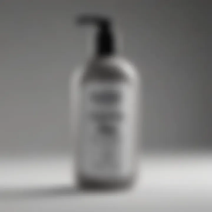 Close-up of Touch of Grey Beard Shampoo bottle showcasing its unique design