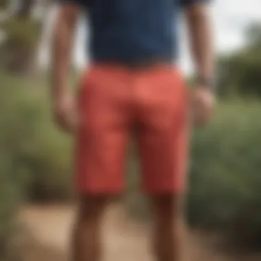 Travis Mathew shorts in a vibrant outdoor setting