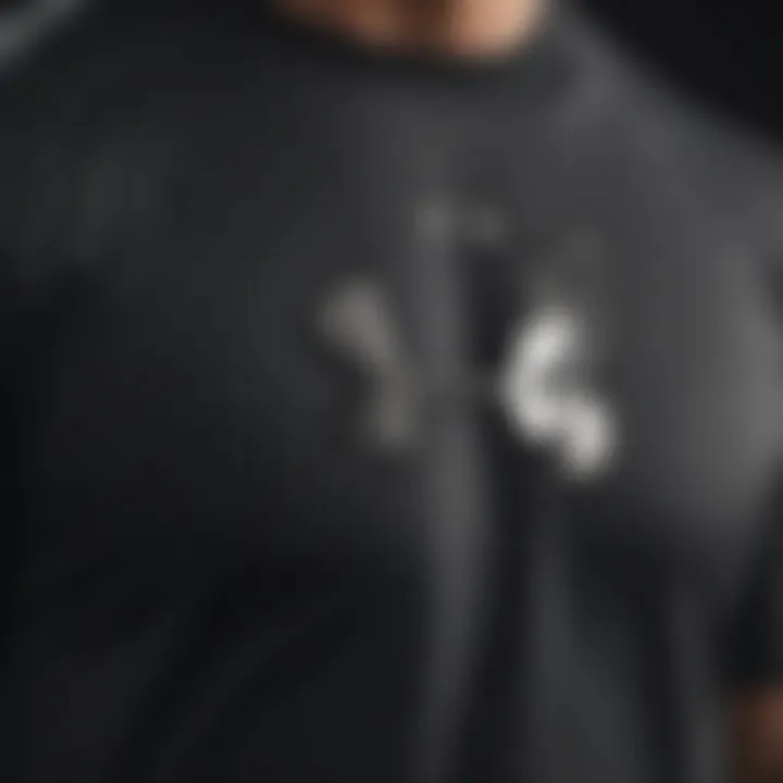 Close-up of Under Armour branding on apparel