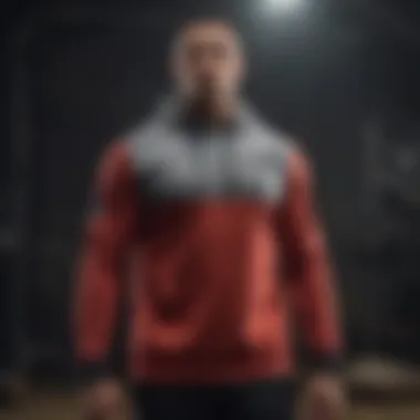 Model demonstrating the performance features of the Under Armour Rock Sweatshirt during exercise