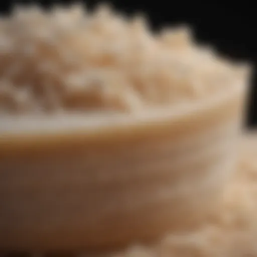 Close-up of exfoliating facial scrub on a smooth surface.