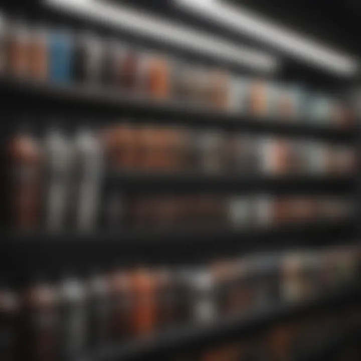 Selection of hair care products on a shelf