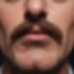 Close-up of a finely groomed moustache
