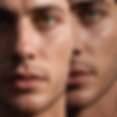 Contrast of Smooth Skin and Razor Burn Comparison between smooth skin and skin with razor burn