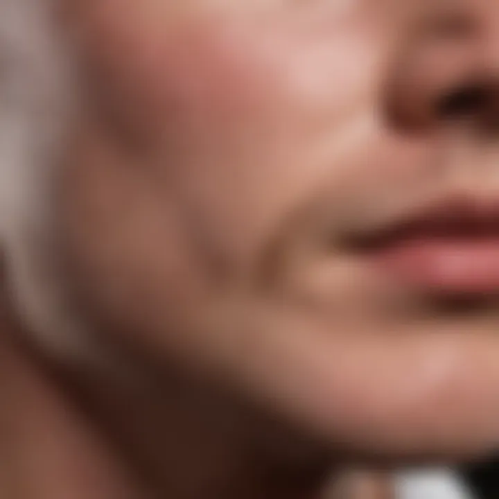 Close-up of skin irritation caused by shaving