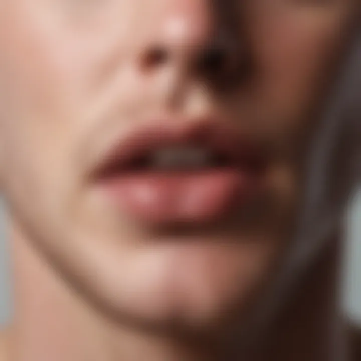 Illustration of potential complications from zits on the lip