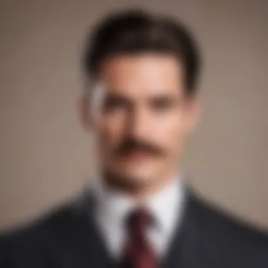 Man with a well-groomed mustache in a classic suit