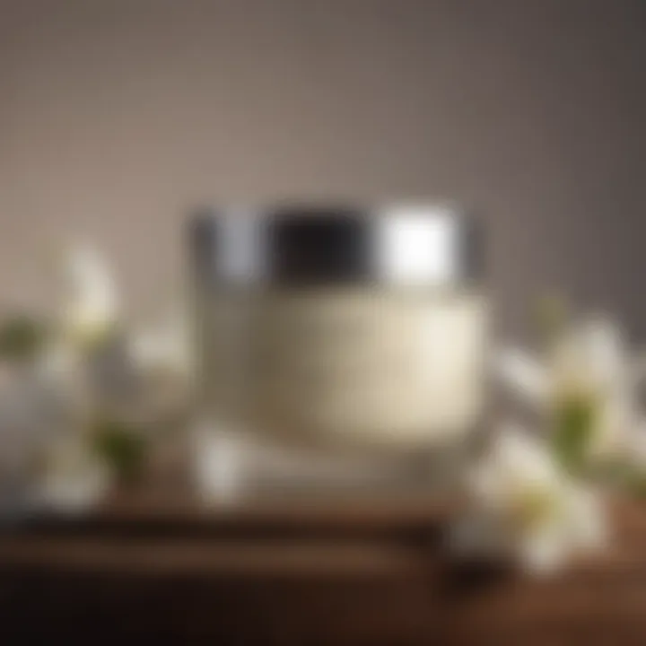 Luxurious cream jar with floral design